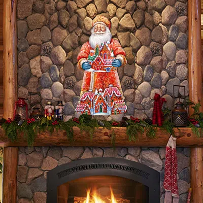 G. Debrekht Santa And The Gingerbread House Holiday Door Decor By  In Multi