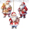 G. Debrekht Santa Decorative Wooden Christmas Ornaments Of 3 By