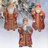 G. Debrekht Santa Decorative Wooden Christmas Ornaments Set Of 3 By
