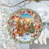 G. Debrekht Santa's Magical Cottage Wreath Wooden Ornaments By