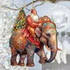 G. Debrekht Santa On Elephant Wooden Ornaments By