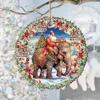 G. Debrekht Santa On Elephant Wreath Wooden Ornaments By