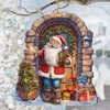 G. Debrekht Santa's Surprise Visit Holiday Wooden Ornaments By