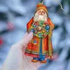 G. Debrekht Santa's Wreath Of Joy Wooden Christmas Ornament By
