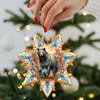 G. Debrekht Set Of 2 - Black Bear Snowflake Wooden Christmas Ornaments By