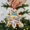 G. Debrekht Set Of 2 - Blue Bird Snowflake Wooden Christmas Ornaments By