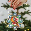 G. Debrekht Set Of 2 - Forest Bird Snowflake Wooden Christmas Ornaments By