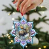 G. Debrekht Set Of 2 - Moose Snowflake Wooden Christmas Ornaments By