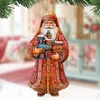 G. Debrekht Set Of 2 - Santa's Miniature Holiday Express Wooden Christmas Ornaments By