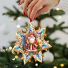 G. Debrekht Set Of 2 - Santa With Bell Snowflake Wooden Christmas Ornaments By
