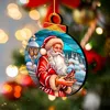 G. Debrekht Set Of 2 - Santa With Red Cardinal Holiday Wooden Christmas Ornaments By