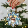 G. Debrekht Snowman Blue Snowflake Wooden Christmas Ornament By