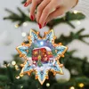 G. Debrekht Set Of 2 - Snowman's Family Snowflake Wooden Christmas Ornaments By
