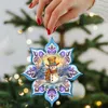 G. Debrekht Set Of 2 - Snowman Purple Snowflake Wooden Christmas Ornaments By