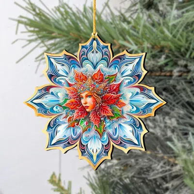 G. Debrekht Snow Queen Snowflake Wooden Christmas Ornament By  In Multi