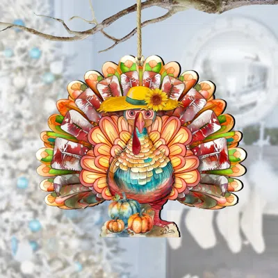 G. Debrekht Thanksgiving Turkey Wooden Ornaments By  In Multi