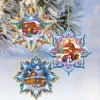 G. Debrekht Waiting For Christmas Snowflake Wooden Christmas Ornaments Set Of 3 By