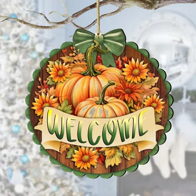G. Debrekht Welcome Wooden Ornaments By  In Multi