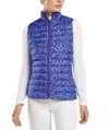 G/FORE FLORAL PRINT QUILTED PUFFER GOLF VEST IN VIOLET