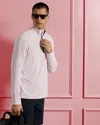 G/fore Brushed Quarter Zip Tech Tee In Blush