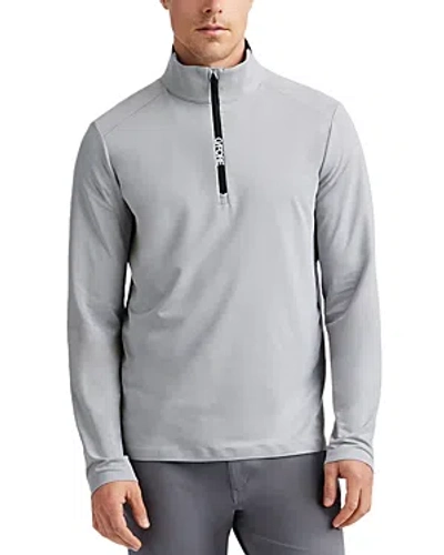 G/fore Brushed Quarter Zip Tech Tee In Light Heather