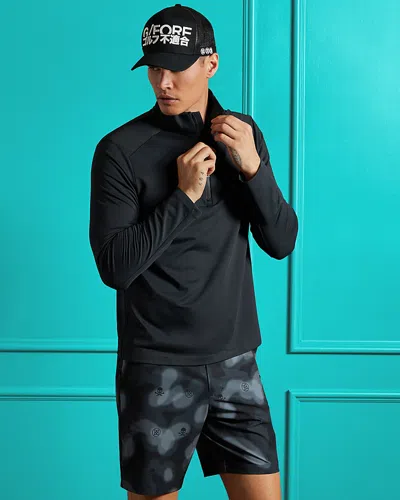 G/fore Brushed Quarter Zip Tech Tee In Onyx