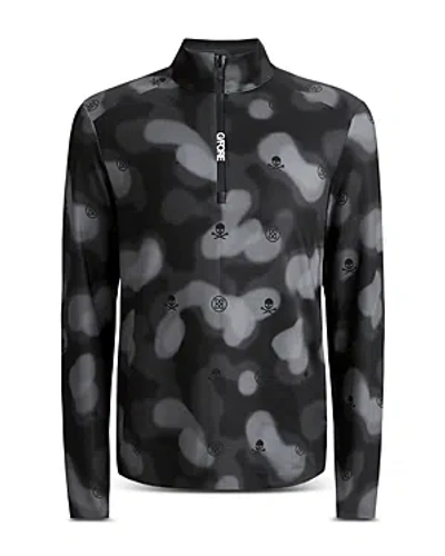 G/fore Brushed Quarter Zip Tech Tee In Onyx Blur
