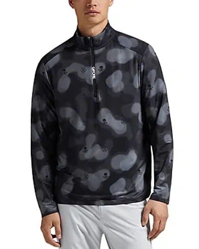 G/fore Brushed Quarter Zip Tech Tee In Onyx Blur