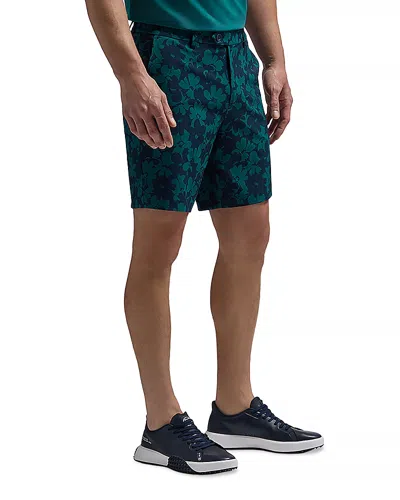 G/fore Contrast Floral 4 Way Stretch Shorts In Twilight