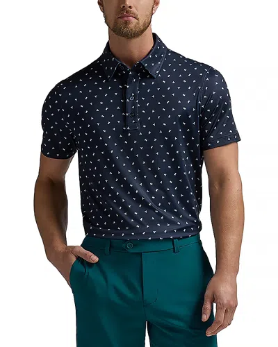 G/fore Geometric Floral Tech Jersey Polo Shirt In Twilight