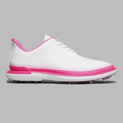 G/fore Ltd Release Men's Gallivan2r G/lock Tuxedo Stripe Golf Shoe In Snow / Knockout Pink