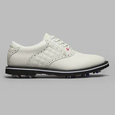 G/fore Men's Gallivanter G/lock Leather Saddle Golf Shoe In Snow
