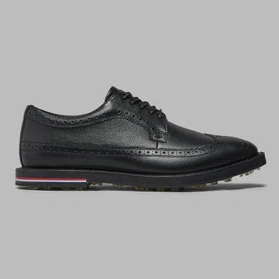 G/fore Men's Gallivanter Leather Luxe Sole Longwing Golf Shoe In Onyx
