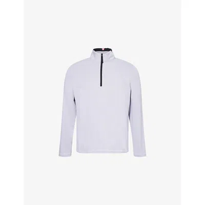 G/fore Mens Brushed-back Tech Quarter-zip Stretch-woven Sweatshirt Light Grey Melange