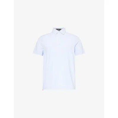 G/fore Mens Lisbon Jacquard Fine Stretch-woven Polo Shirt In Snow