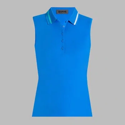 G/fore Ribbed Tech Nylon Sleeveless Polo In Lisbon
