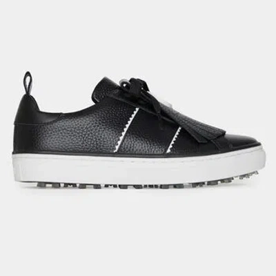 G/fore Women's Durf Pebble Leather Kiltie Golf Shoe In Onyx