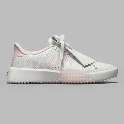 G/fore Women's G.112 Perforated Saddle Stripe Kiltie Golf Shoe In Snow / Blush