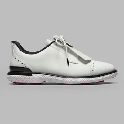 G/fore Women's Gallivan2r Brogue Kiltie Cap Toe Golf Shoe In Snow / Onyx