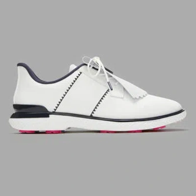 G/fore Women's Gallivan2r Side Stripe Kiltie Golf Shoe In Snow / Twilight