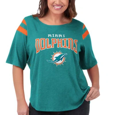 G-iii 4her By Carl Banks Aqua Miami Dolphins Plus Size Linebacker T-shirt