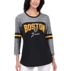 G-III 4HER BY CARL BANKS G-III 4HER BY CARL BANKS BLACK BOSTON BRUINS PLAY THE GAME 3/4-SLEEVE T-SHIRT