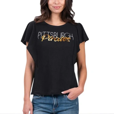 G-iii 4her By Carl Banks Black Pittsburgh Pirates Crowd Wave T-shirt