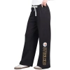 G-iii 4her By Carl Banks Women's Black Pittsburgh Steelers Field Wide Leg Sweatpants In Black