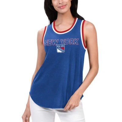 G-iii 4her By Carl Banks Blue New York Rangers Strategy Tank Top In Royal,ny R