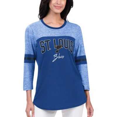 G-iii 4her By Carl Banks Women's  Blue St. Louis Blues Play The Game 3/4-sleeve T-shirt