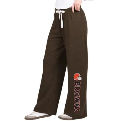 G-iii 4her By Carl Banks Brown Cleveland Browns Field Wide Leg Sweatpants