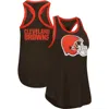 G-iii 4her By Carl Banks Brown Cleveland Browns Tater Burnout Scoop Neck Tank Top In Brown