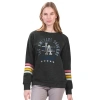 G-iii 4her By Carl Banks Charcoal Los Angeles Dodgers Allana Stripe Pullover Sweatshirt In Black