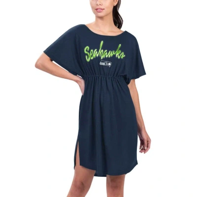 G-iii 4her By Carl Banks College Navy Seattle Seahawks Versus Swim Coverup